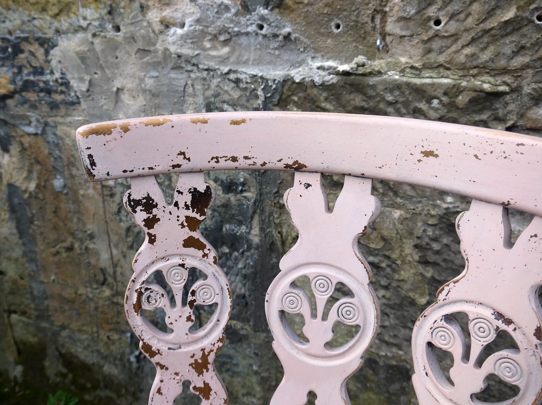 Reserved for Sally .....Set of two Ercol dining chairs are finished in a super chippy Miss Mustard Seed finish in Arabesque