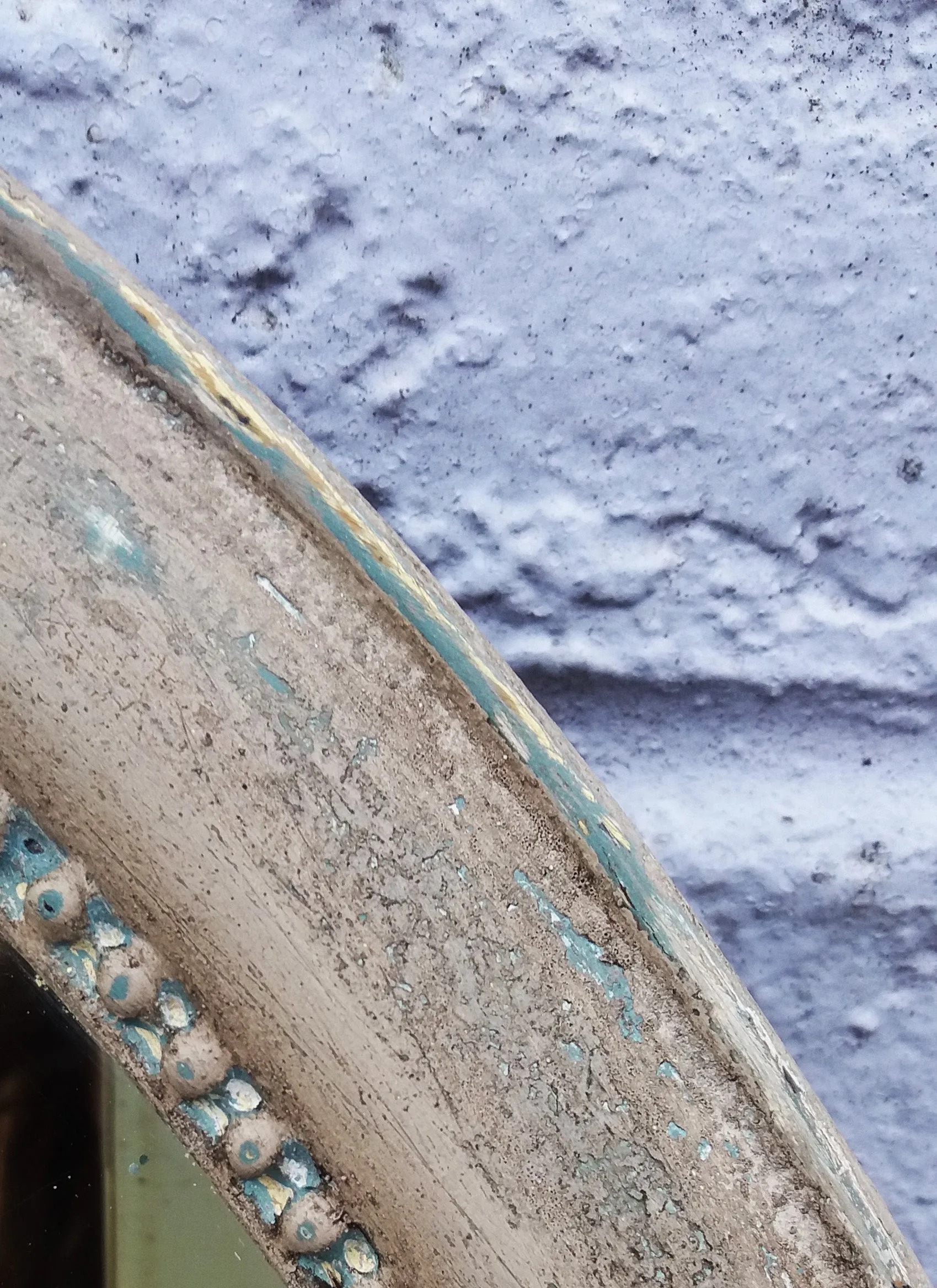 RESERVED Vintage oval mirror frame just finished in chippy layers of miss mustard seed milk paint.