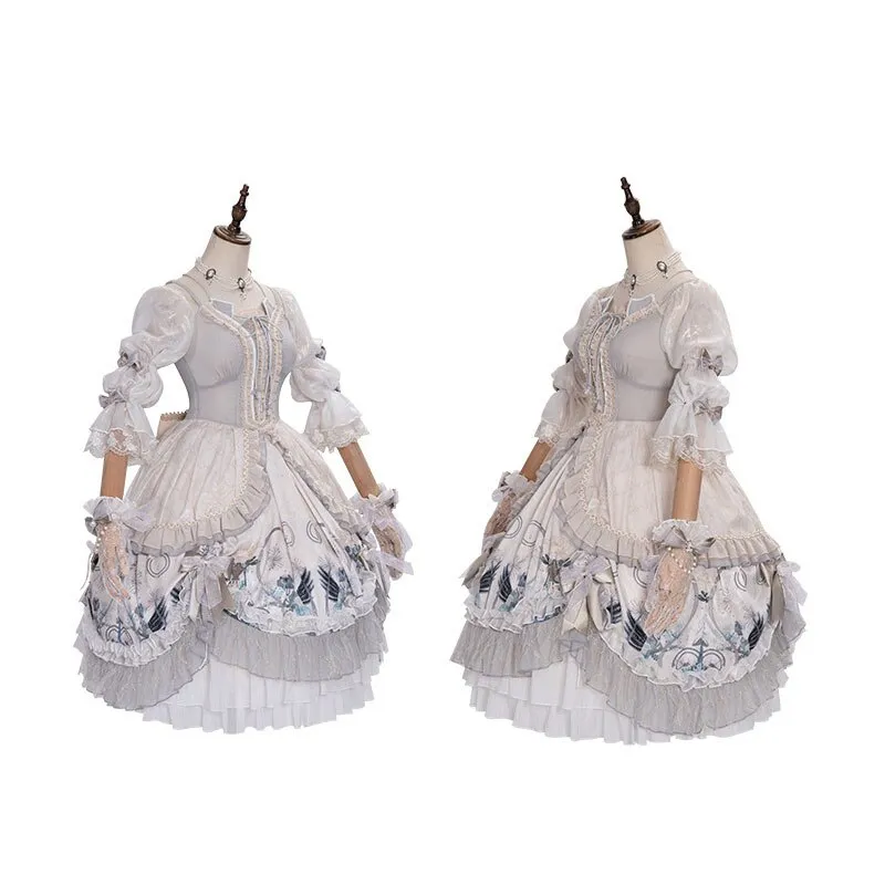 Rose Girl ~ Royal Vintage Lolita Dress Cold Shoulder Party Dress