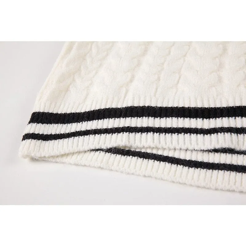 Sailor Collar Knitted Kawaii Oversize Pullover