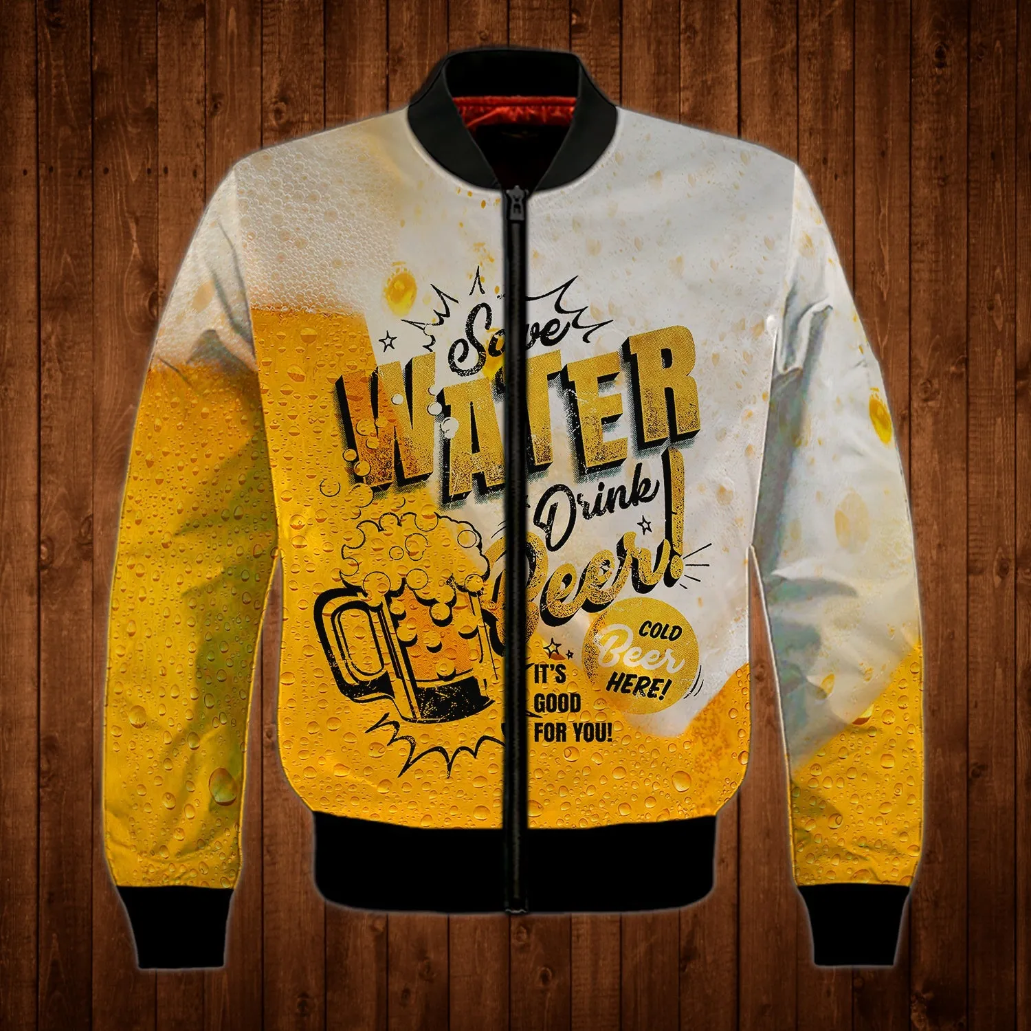 Save Water Drink Beer Funny 3D Full Printed Sweatshirt Hoodie Bomber, Gift for Beer Lovers Christmas