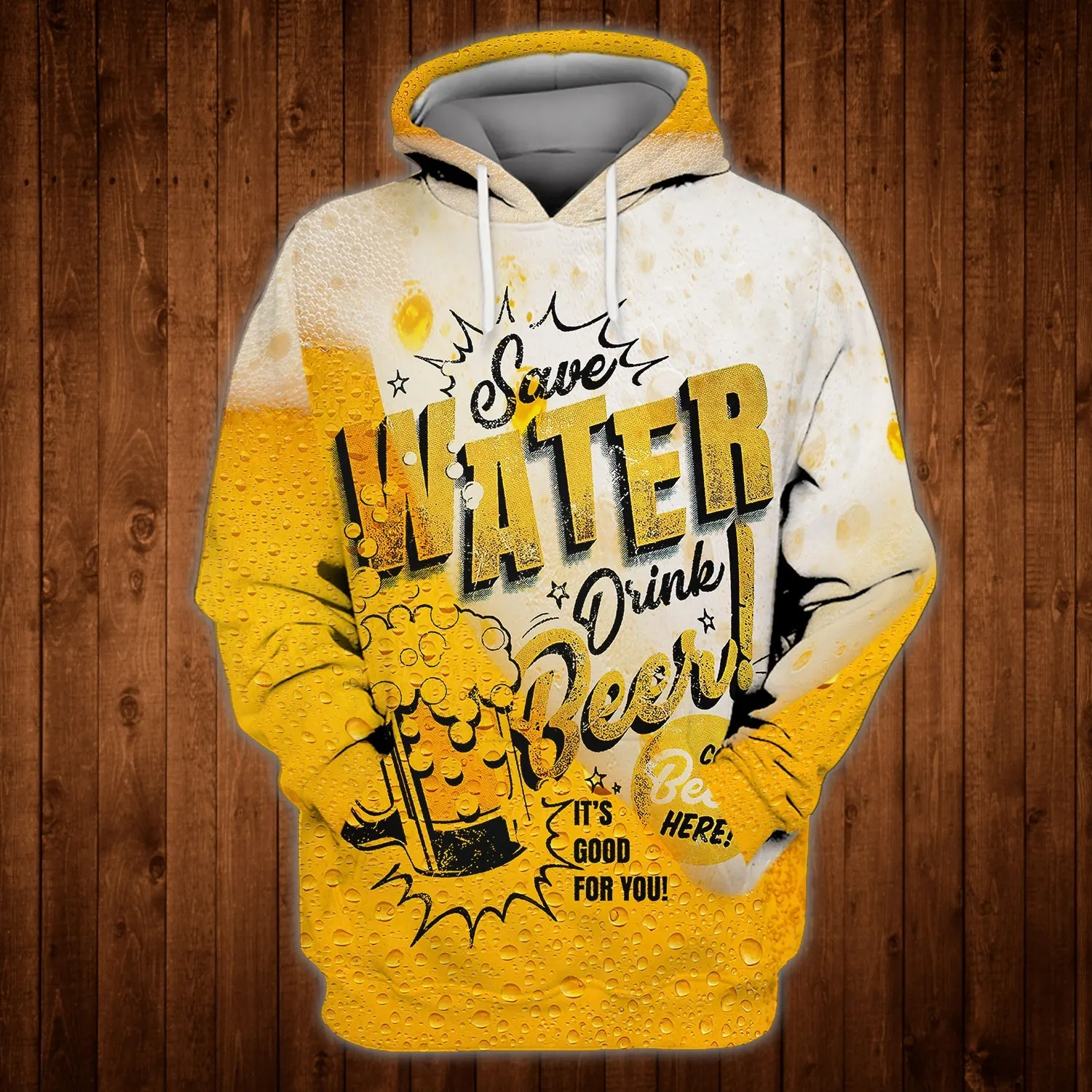 Save Water Drink Beer Funny 3D Full Printed Sweatshirt Hoodie Bomber, Gift for Beer Lovers Christmas