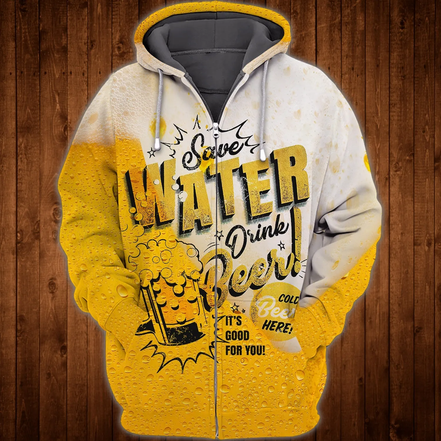 Save Water Drink Beer Funny 3D Full Printed Sweatshirt Hoodie Bomber, Gift for Beer Lovers Christmas