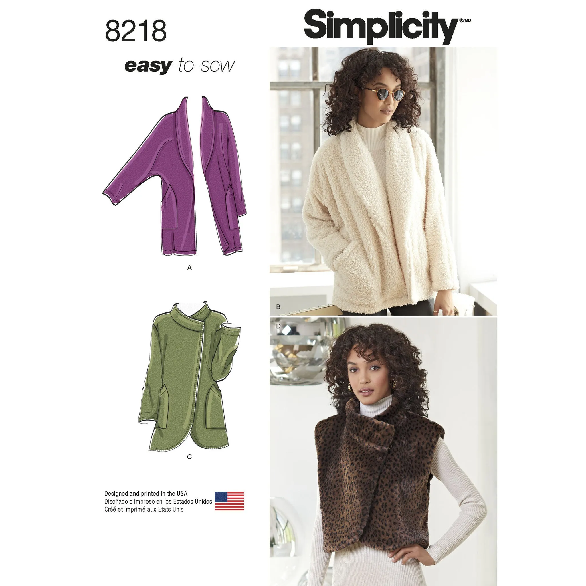 Simplicity Pattern 8218 Misses' Easy-to-Sew jackets