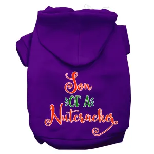 Son Of A Nutcracker Screen Print Dog Hoodie Purple Xxl