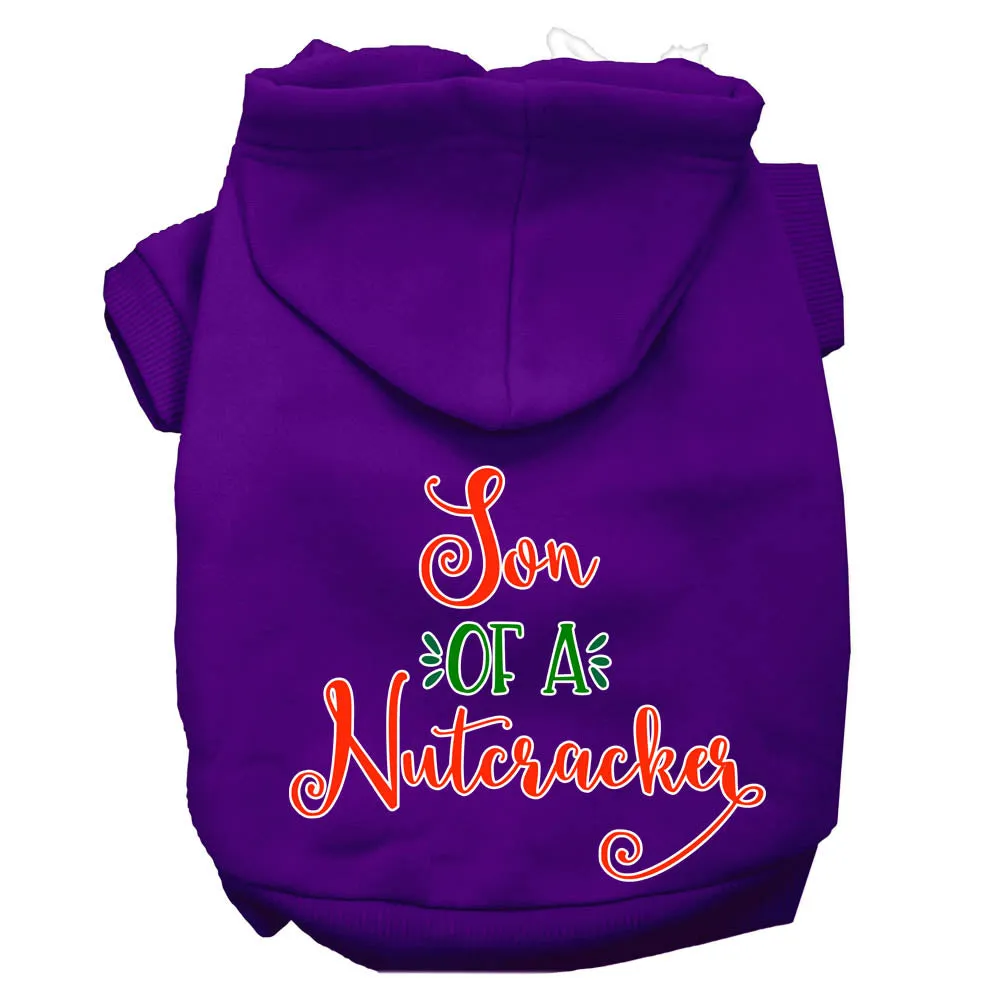 Son Of A Nutcracker Screen Print Dog Hoodie Purple Xxl