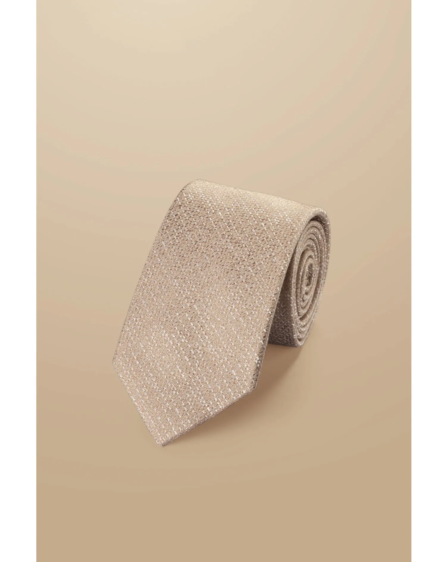 TAUPE SILK WOOL BLEND TIE