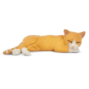 Toymany Mini Lying Orange Cat Figurine Toy