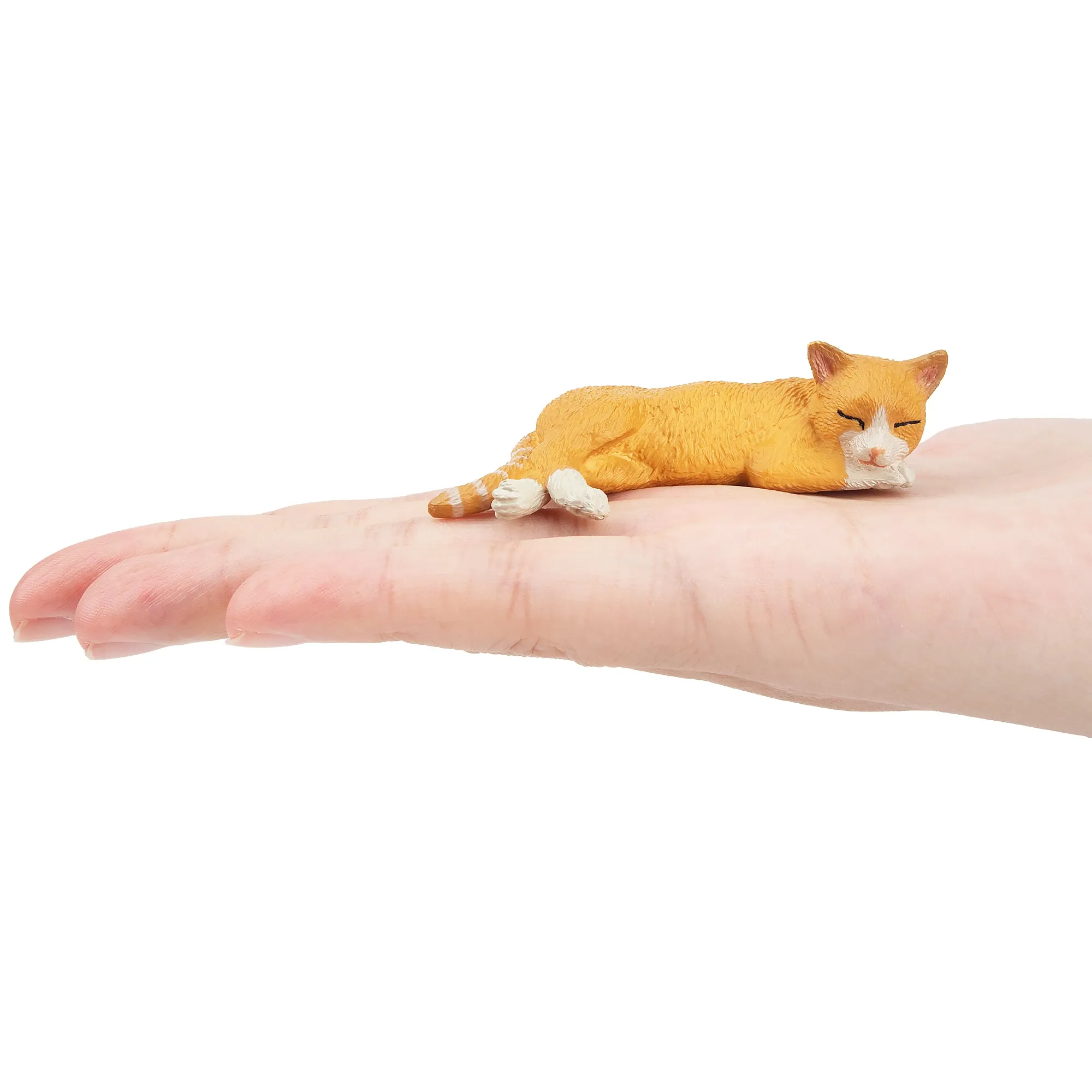 Toymany Mini Lying Orange Cat Figurine Toy