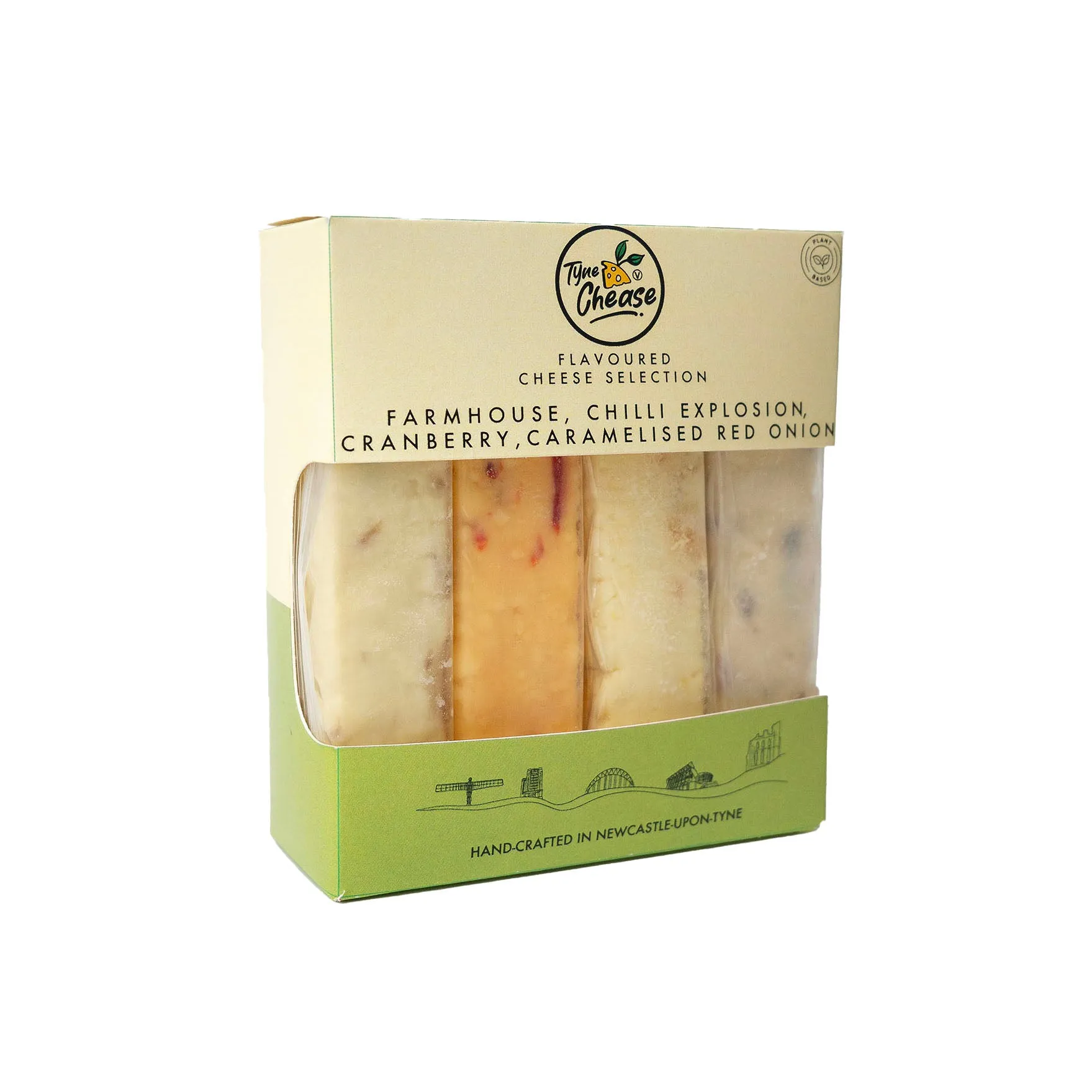Tyne Chease Flavoured Four Cheese Selection - Cultured Vegan Cheese 4 x 80g