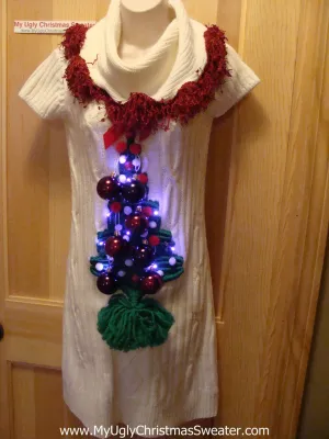 Ugly Christmas Sweater Party Tacky Dress with Lights (d43)