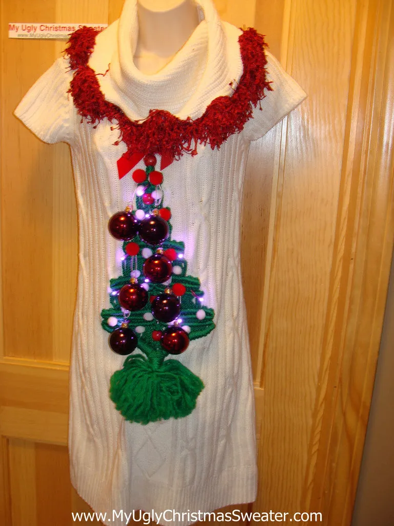 Ugly Christmas Sweater Party Tacky Dress with Lights (d43)
