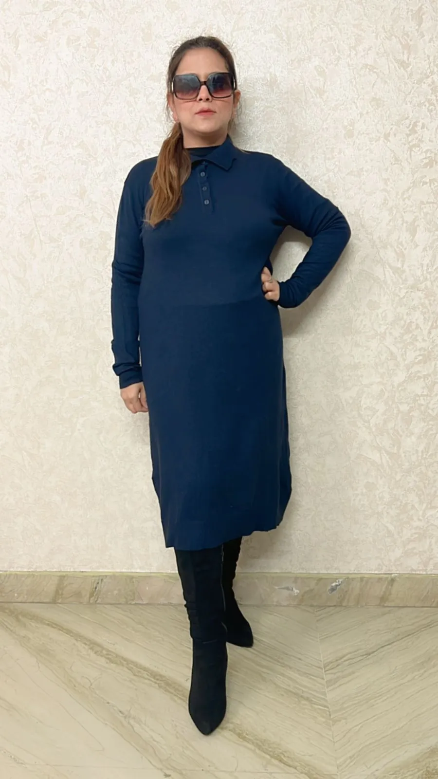 Winter dress free size without belt