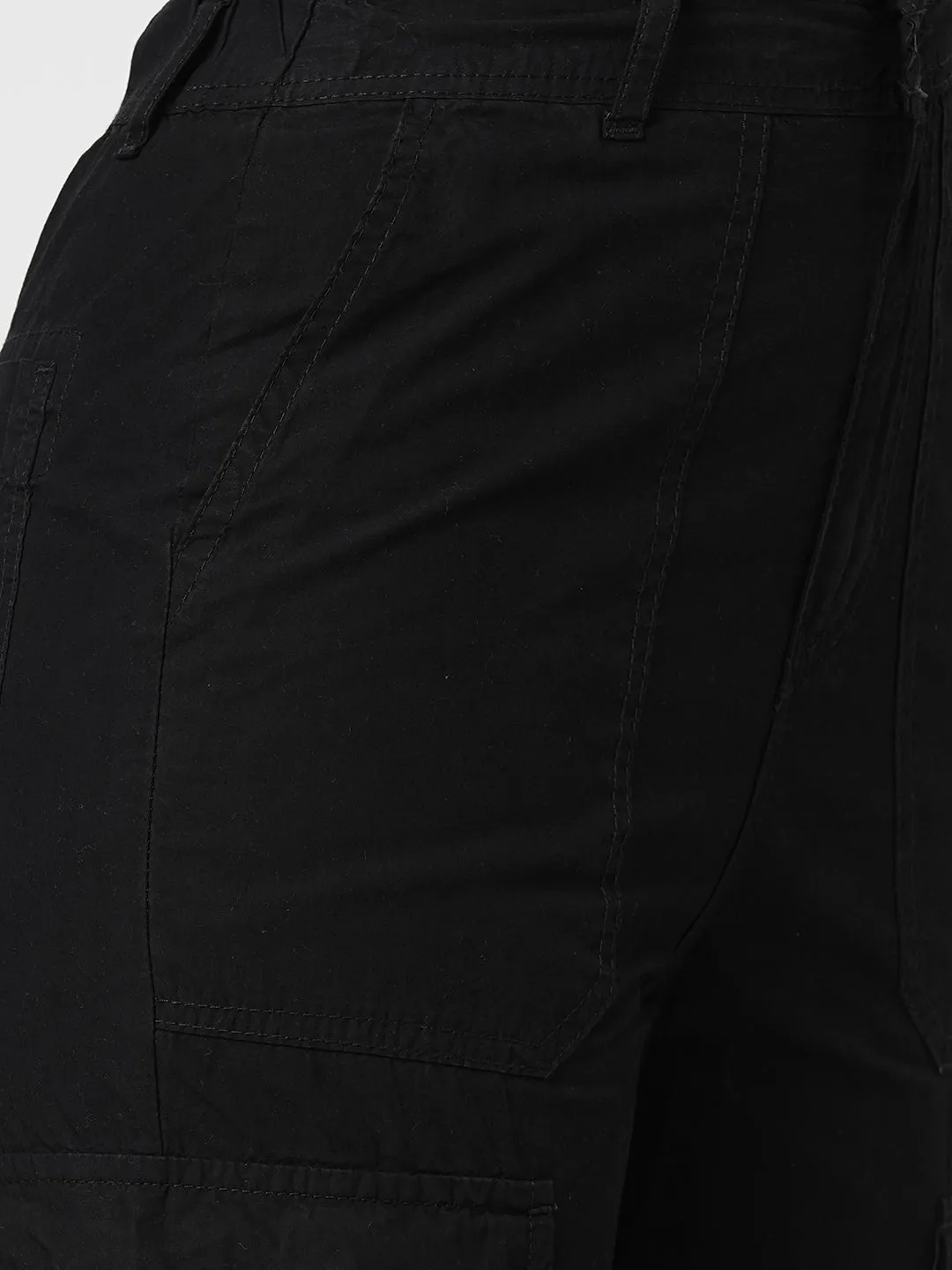 Women Black High-Rise Cargo