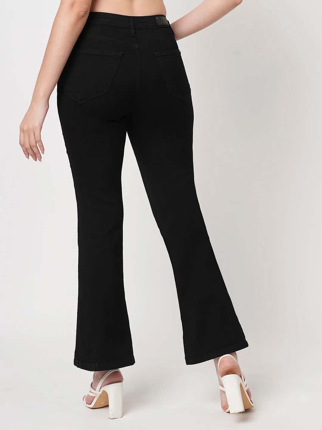Women Black High-Rise Flare Jeans