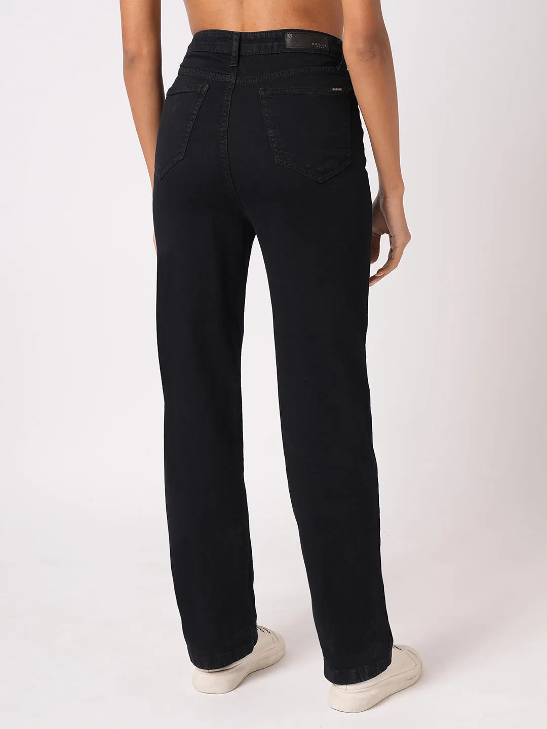 Women Black High-Rise Loose Straight Jeans