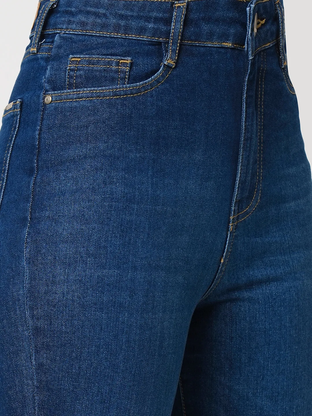 Women Blue High-Rise Loose Straight Jeans