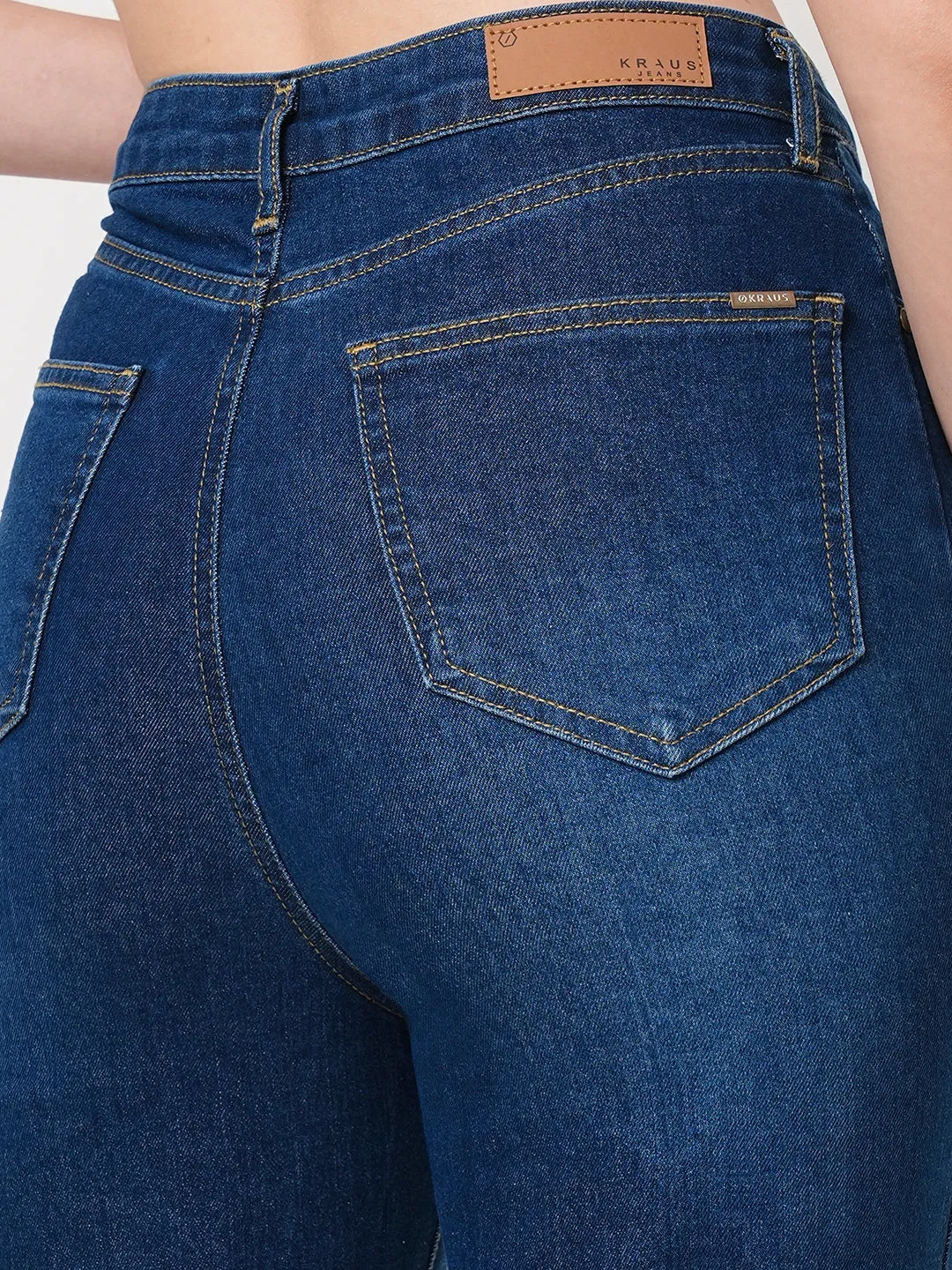 Women Blue High-Rise Loose Straight Jeans
