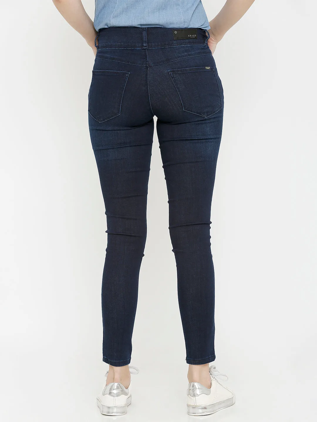 Women Dark Blue High-Rise Skinny Jeans