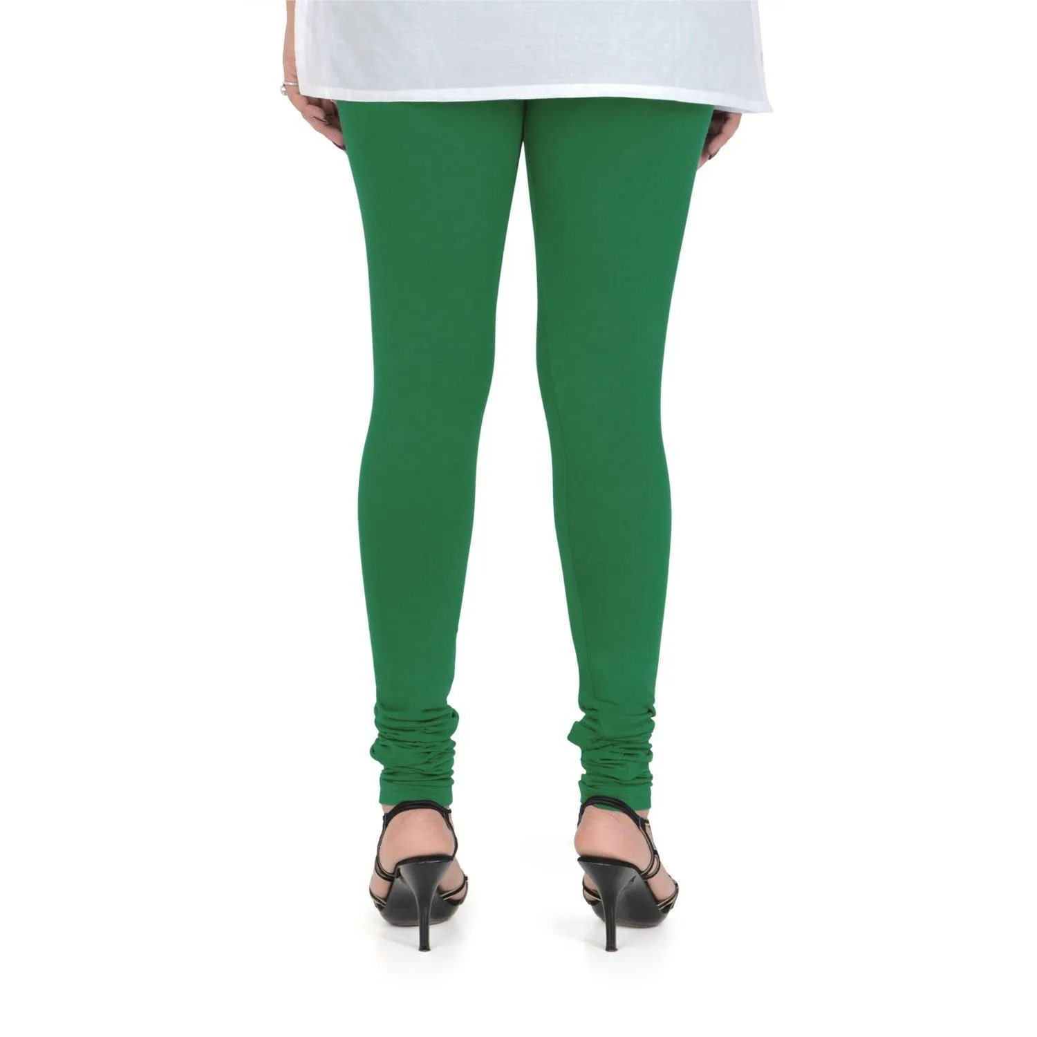 Women's Cotton Churidar leggings (Free Size) - Rich Green
