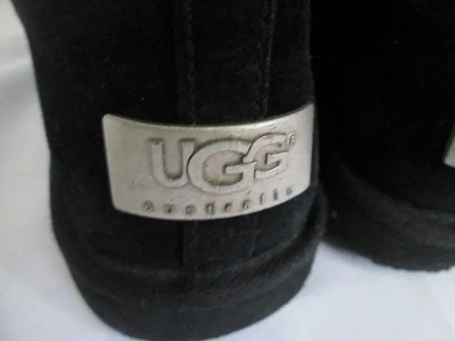 Womens Girls UGG AUSTRALIA 5163 UPSIDE Suede Winter BOOT Shearling BLACK 5 Youth