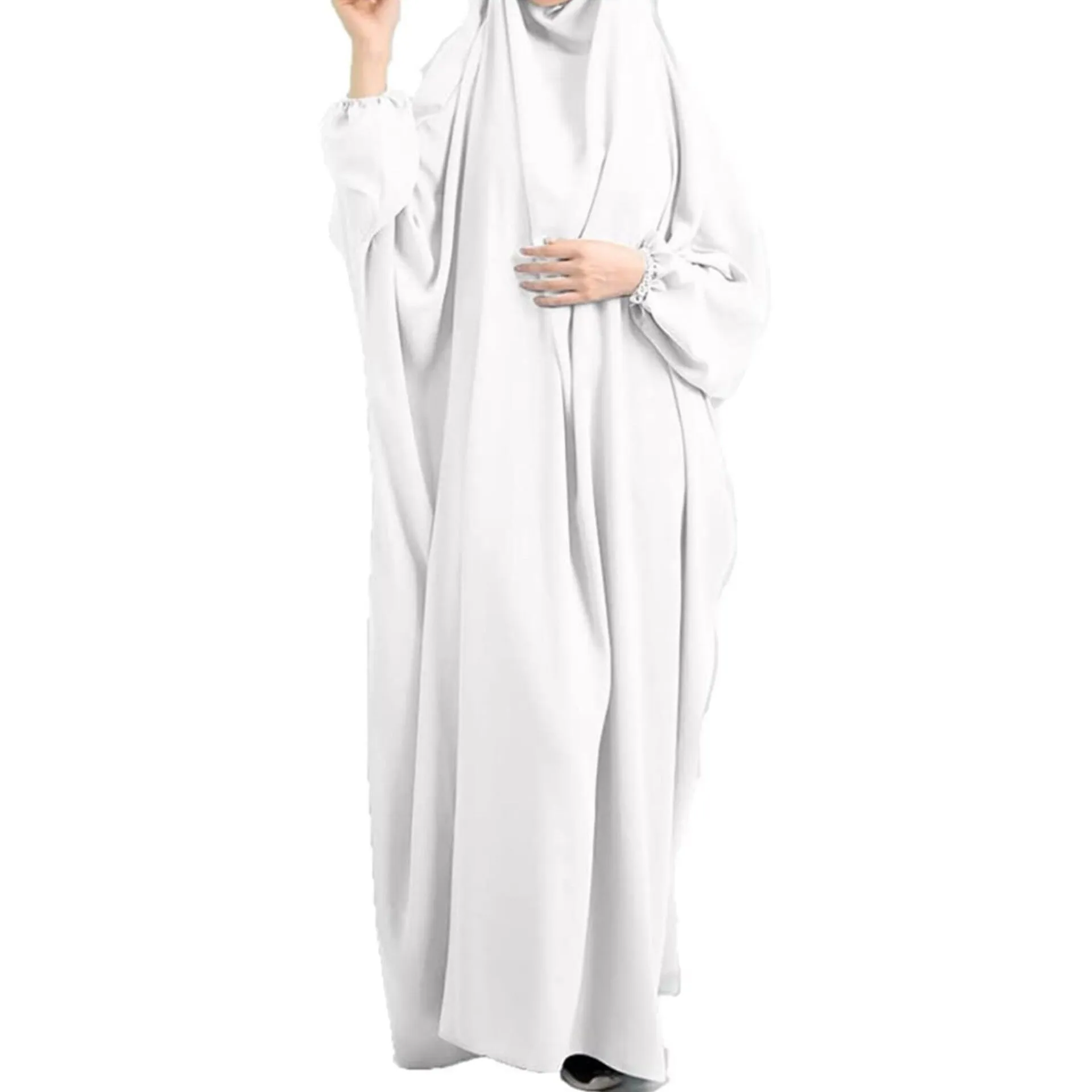 Women's Isdal Prayer Dress Abaya Asdal White - PD-830