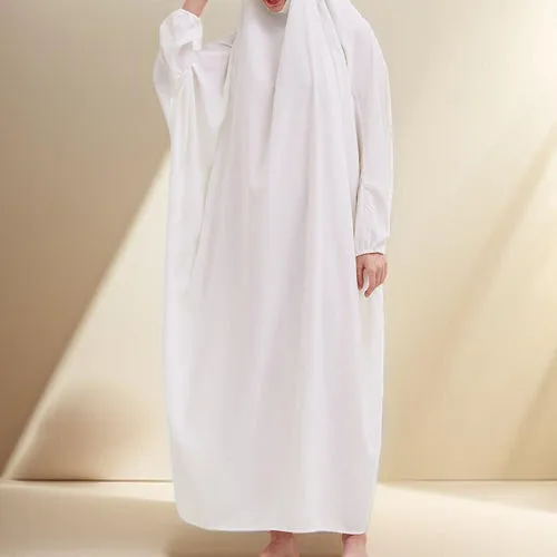 Women's Isdal Prayer Dress Abaya Asdal White - PD-830