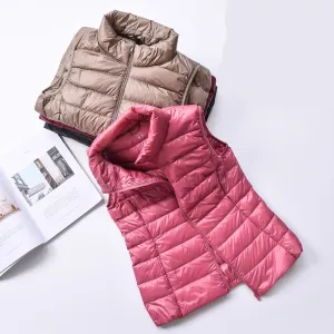 Women's Ultra Light Duck Down Vest Jacket Coat