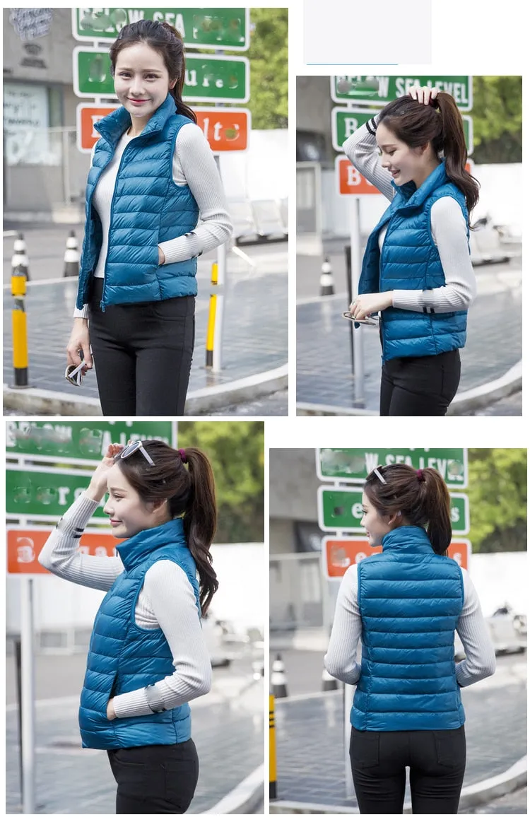 Women's Ultra Light Duck Down Vest Jacket Coat
