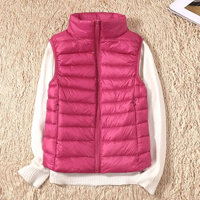 Women's Ultra Light Duck Down Vest Jacket Coat