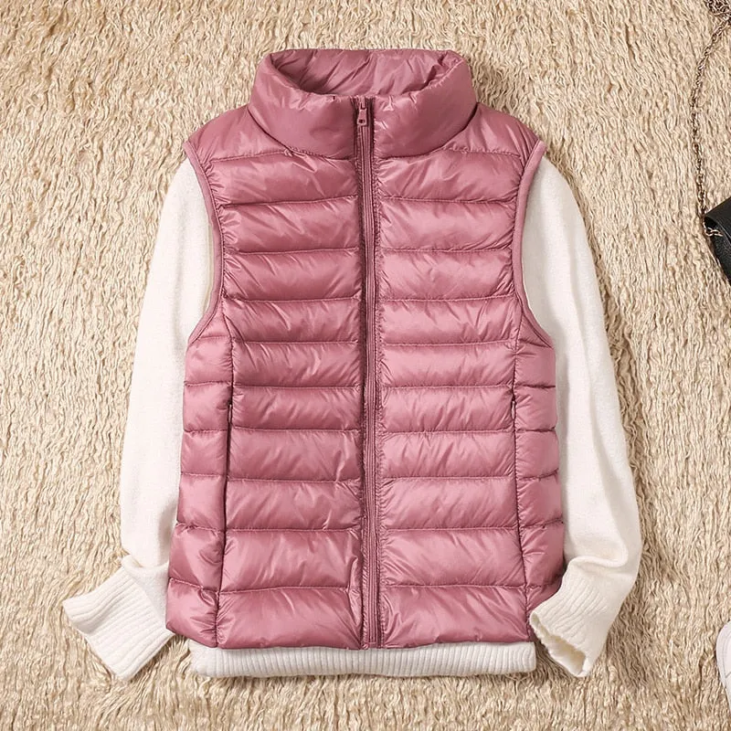 Women's Ultra Light Duck Down Vest Jacket Coat