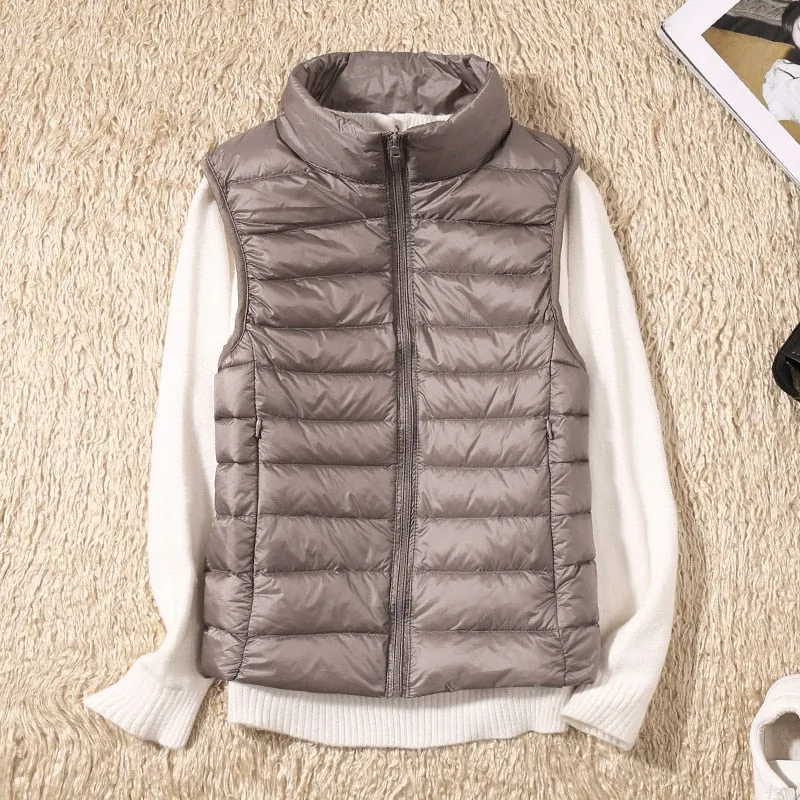 Women's Ultra Light Duck Down Vest Jacket Coat