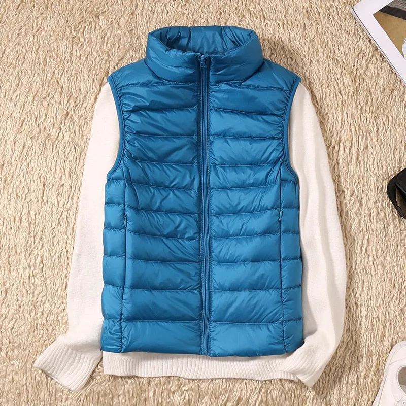 Women's Ultra Light Duck Down Vest Jacket Coat