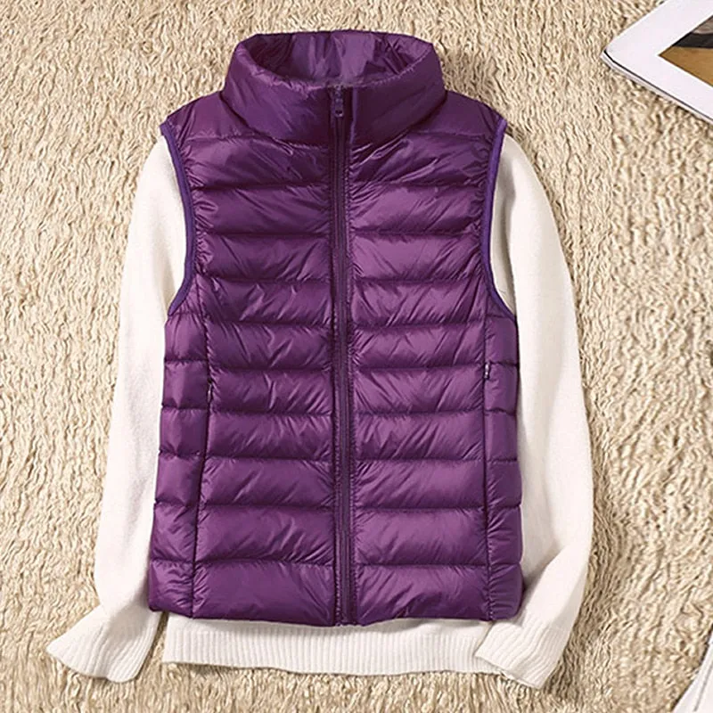 Women's Ultra Light Duck Down Vest Jacket Coat
