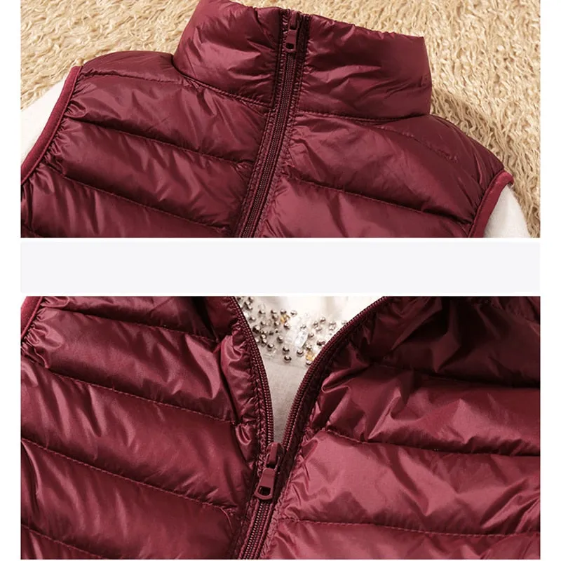 Women's Ultra Light Duck Down Vest Jacket Coat