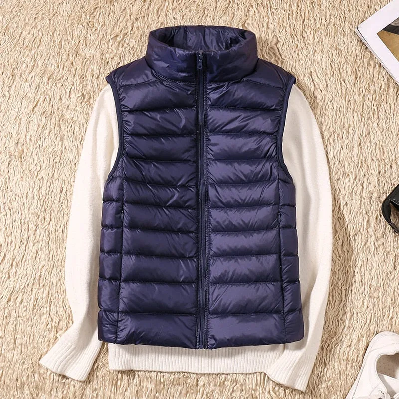Women's Ultra Light Duck Down Vest Jacket Coat