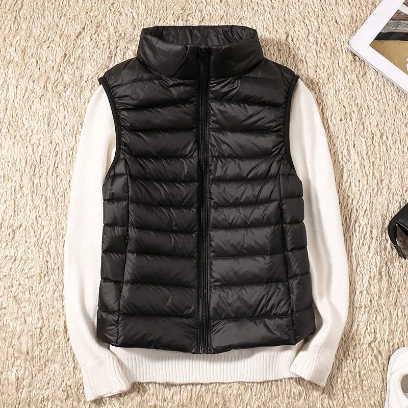 Women's Ultra Light Duck Down Vest Jacket Coat