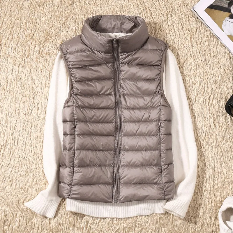 Women's Ultra Light Duck Down Vest Jacket Coat